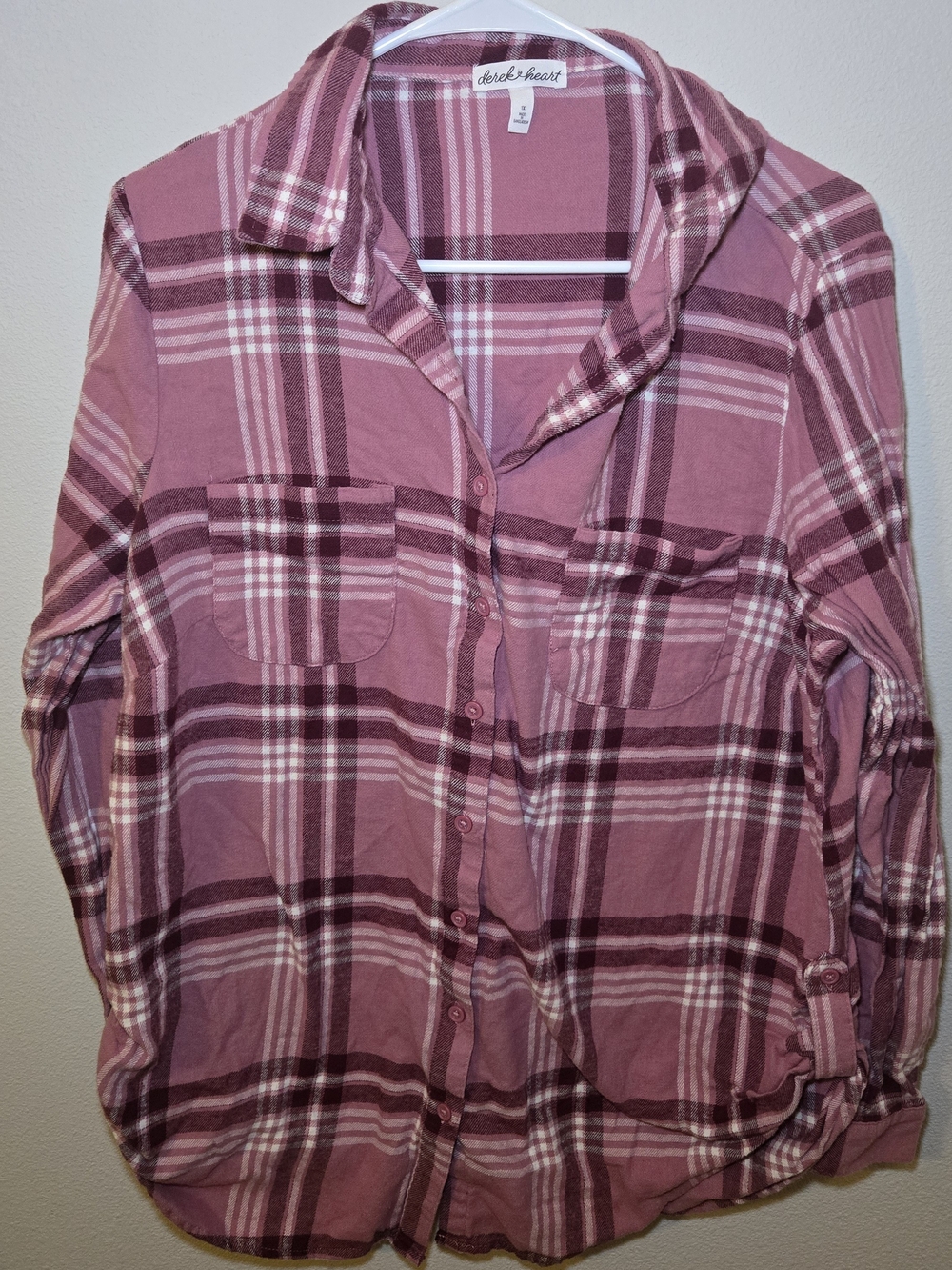 Derek Heart Mauve Plaid Button-Down Shirt
